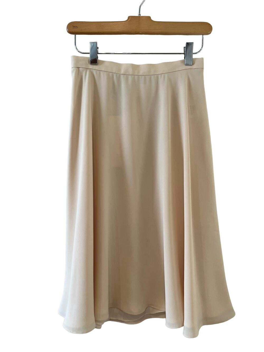 Vintage Liz Claiborne Crepe Twirl Skirt Off White Cream